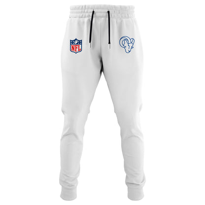 LAR Rams Classic Sol White Sweatshirt | JA35