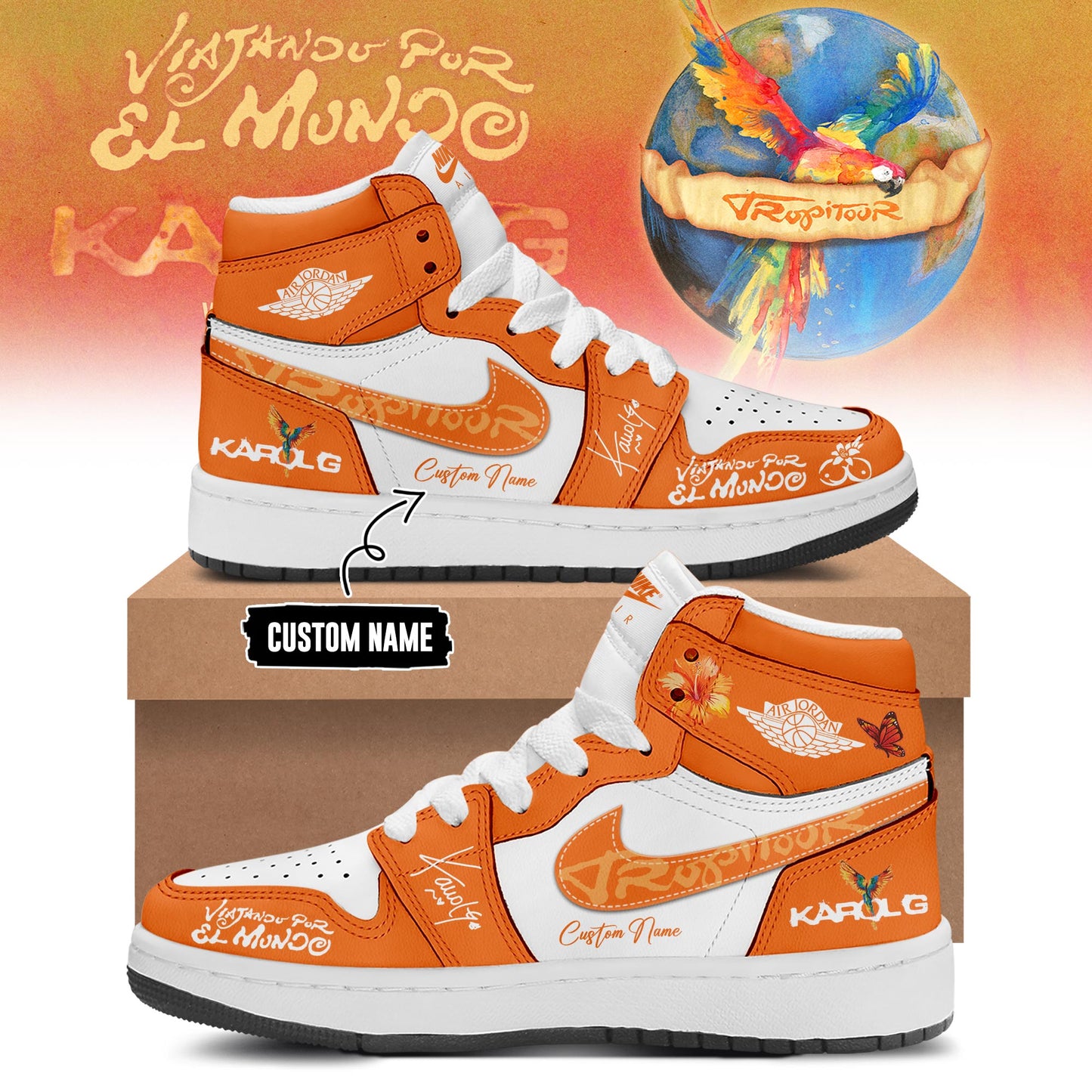 Karol G - Viajando Por El Mundo Tropitour 2026 Limited Edition AJ1 Sneakers | XB48