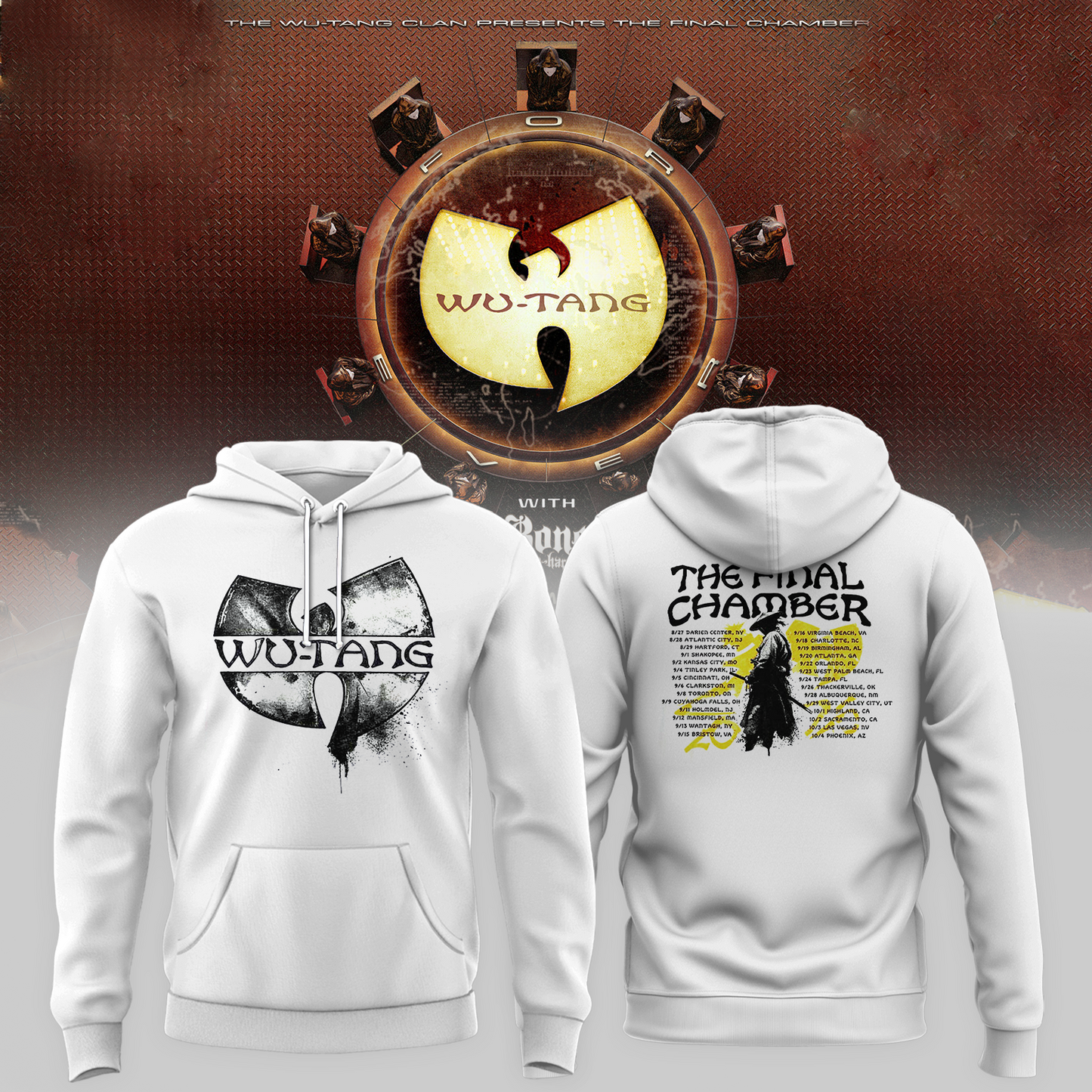 Wu-Tang Clan The Final Chamber 2026 North America Tour Merch The Samurai White Hoodie | HT34