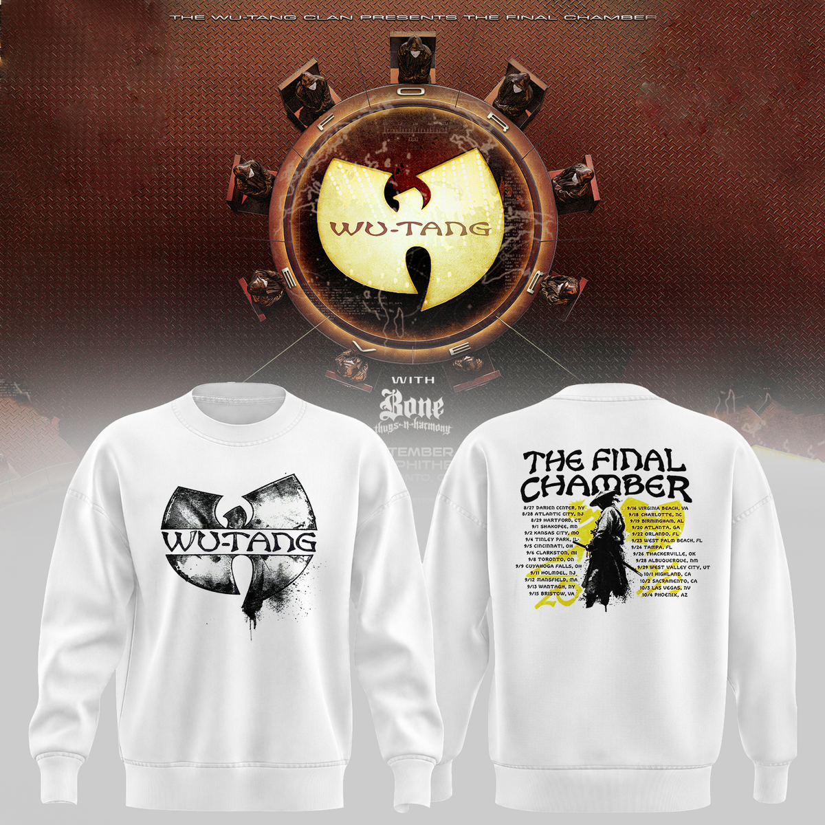 Wu-Tang Clan The Final Chamber 2026 North America Tour Merch The Samurai White Sweatshirt | GQ97