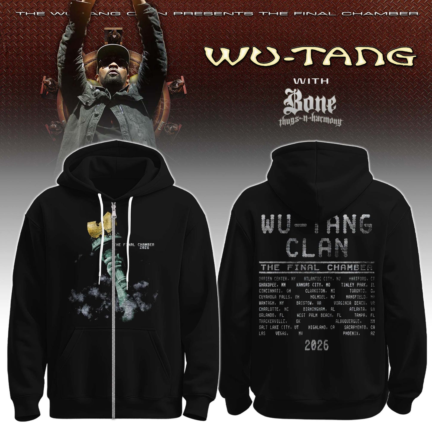 Wu-Tang Clan x The Final Chamber Tour Zip Hoodie | YU79